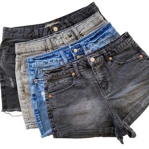 Denim Shorts Bundle 4 Pair Womens Size 6 Wild Fable YMI Topshop Mom High Rise
